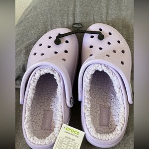 These are brand new crocs. new with tags! super cute lavender color!